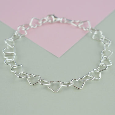 Childrens Personalised Silver Heart Bracelet - Lily Charmed