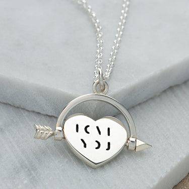 Silver Heart Spinner Necklace | Lily Charmed