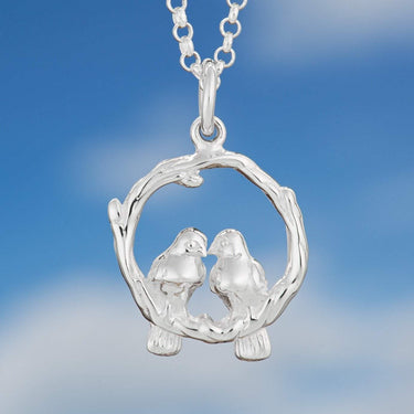 Silver Love Birds Charm Necklace | Lily Charmed