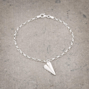 Silver Paper Plane Charm Bracelet - Lily Charmed