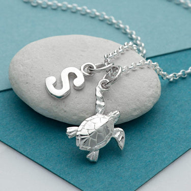 Silver Turtle  Charm Necklace - Lily Charmed
