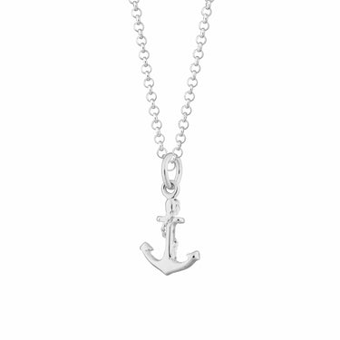 Silver Anchor Charm Necklace - Lily Charmed