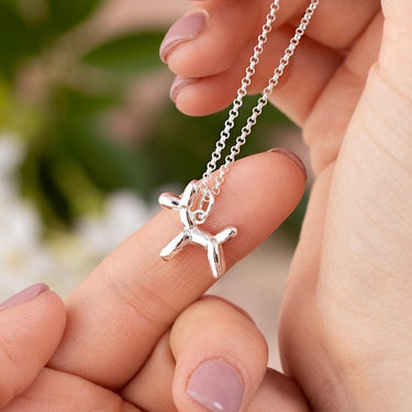 Silver Balloon Dog Necklace | Lily Charmed