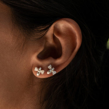 Silver Bee Stud Earrings - Lily Charmed