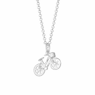 Personalised Silver Bicycle Necklace - Lily Charmed