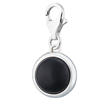 Silver Black Onyx Protection Healing Stone Charm - Lily Charmed