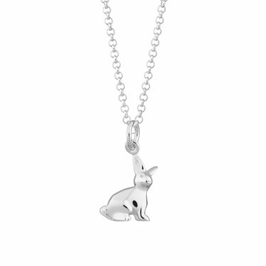 Silver Bunny Animal Charm Necklace by Lily Charmed