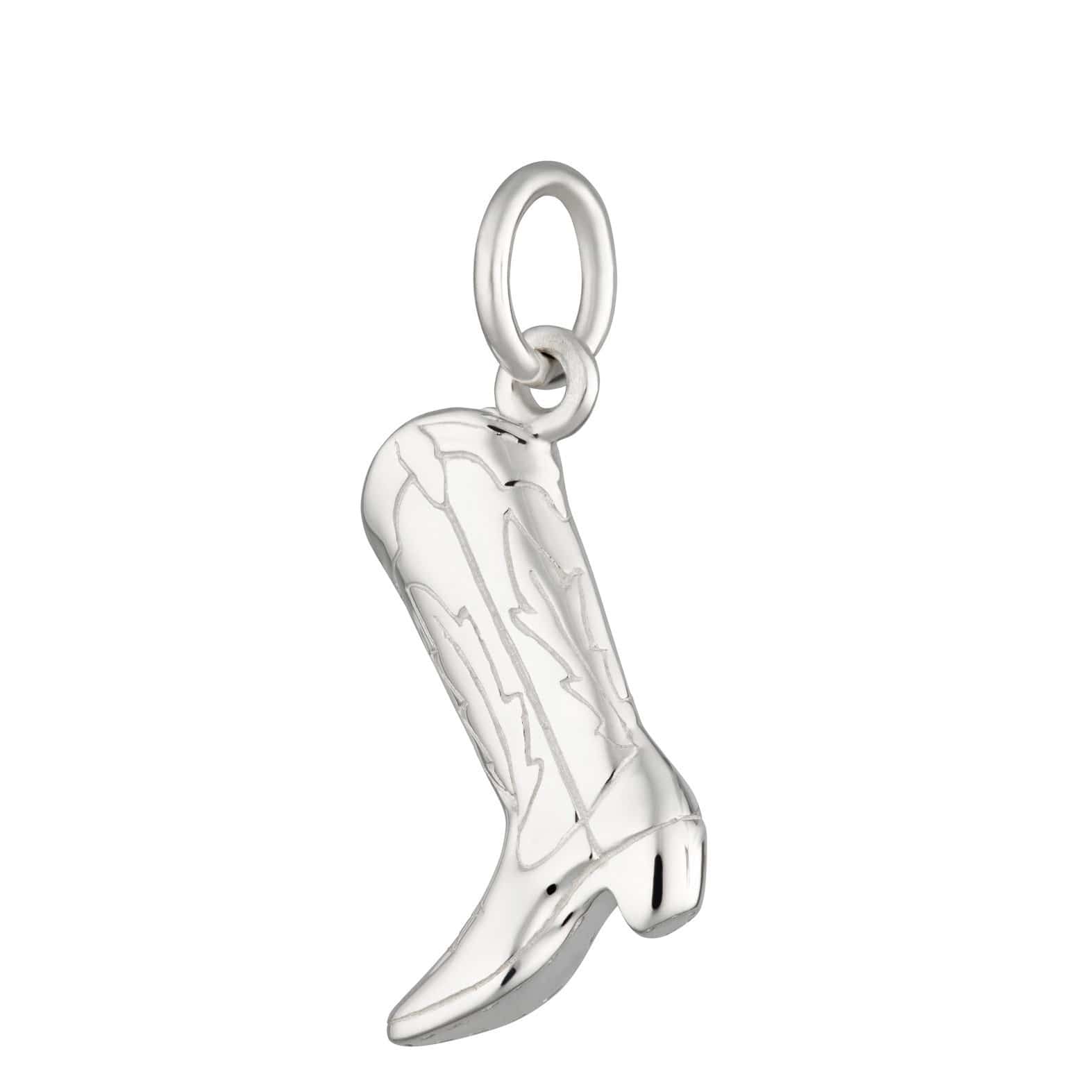 1, 4, 20 or 50 Pieces: Silver Cowboy Boot Charms: Double Sided