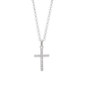 Lily Charmed Silver Cross with crystals necklace
