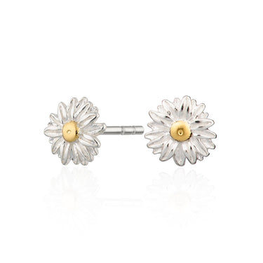 Silver Daisy Flower Stud Earrings - Lily Charmed