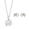 Silver Elephant Jewellery Set With Stud Earrings - Lily Charmed