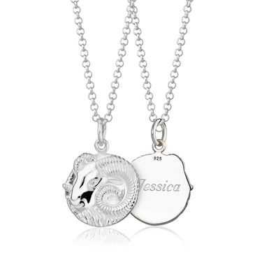 Silver Aries Zodiac Necklace - Lily Charmed