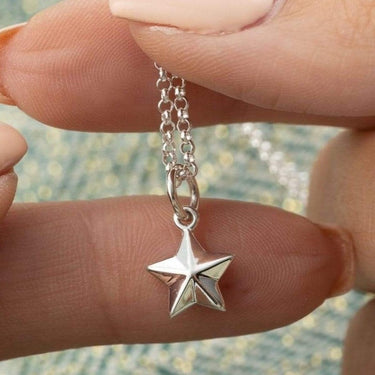 Silver Faceted Star Charm Necklace - Lily Charmed