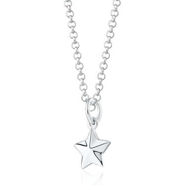 Silver Faceted Star Charm Necklace - Lily Charmed
