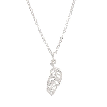 Silver Feather Charm Necklace | Lily Charmed