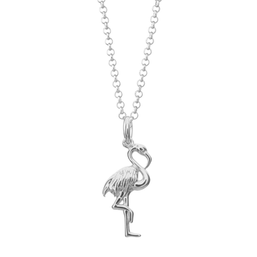 Silver Flamingo Charm Necklace | Lily Charmed