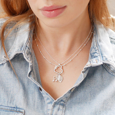 Silver Heart Carabiner Charm Collector Necklace | Lily Charmed