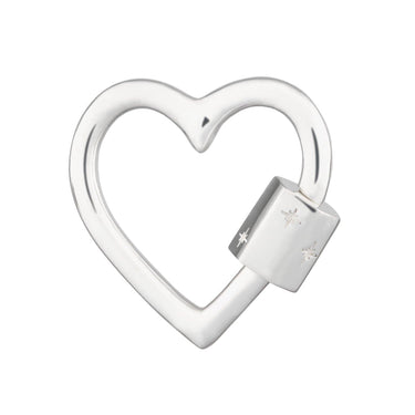 Silver Heart Carabiner Charm Lock by Lily Charmed