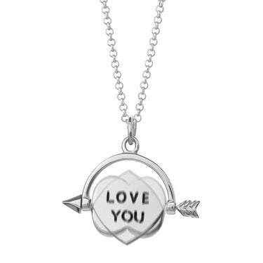 Silver Heart Spinner Necklace | Lily Charmed