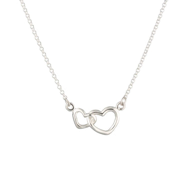 Silver Linked Hearts Necklace by Lily Charmed