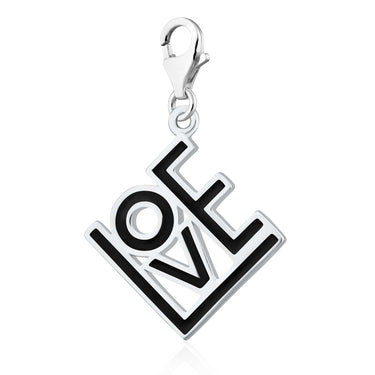 Silver Love Charm in Black by Lily Charmed