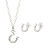 Silver Lucky Horseshoe Jewellery Set With Stud Earrings - Lily Charmed