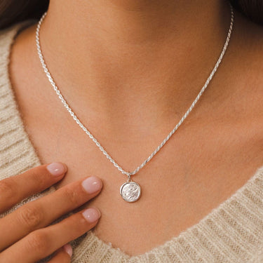 Silver Manifest Trust Charm Necklace | Manifestating Pendant