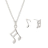Silver Music Note Jewellery Set With Stud Earrings - Lily Charmed