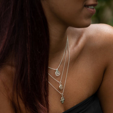 Silver Fatima Hamsa Hand Necklace | Lily Charmed