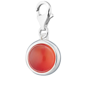 Silver Orange Agate Touchstone Charm (Harmony) - Lily Charmed
