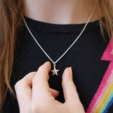 Silver Origami Star Charm Necklace by Lily Charmed