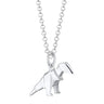 Silver Origami T-Rex Charm Necklace by Lily Charmed