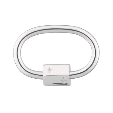 Silver Oval Carabiner Charm Lock by Lily Charmed