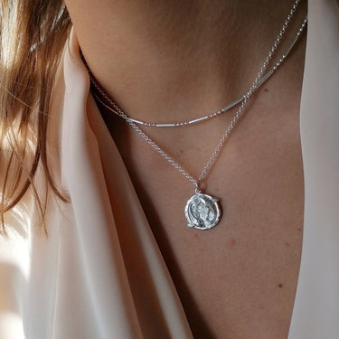 Silver Pisces Zodiac Necklace - Lily Charmed