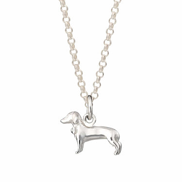 Silver Sausage Dog Charm Necklace by Lily Charmed