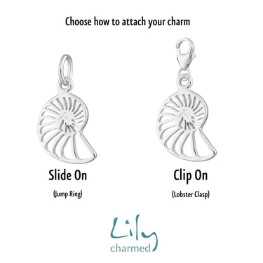 Silver Shell Slice Charm by Lily Charmed