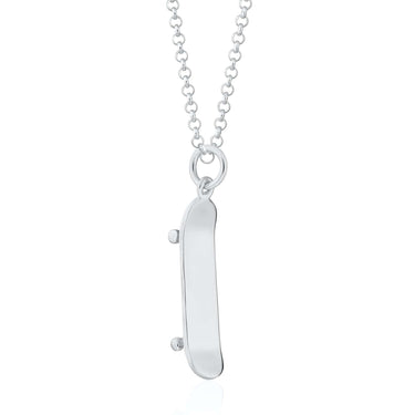 Silver Skateboard Charm Necklace | Lily Charmed
