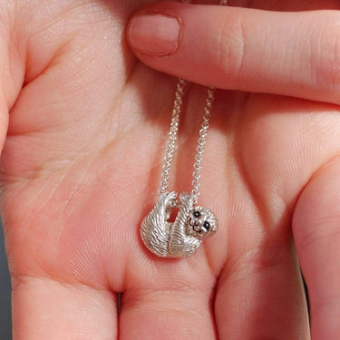 Silver Sloth Charm Necklace | Lily Charmed