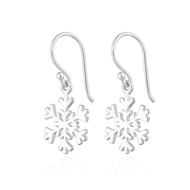 Silver Snowflake Hook Earrings | Christmas Earrings by Lily Charmed