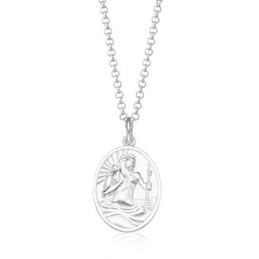 Engraved Silver St Christopher Necklace