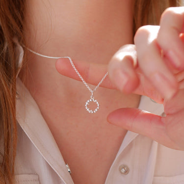 Silver Open Circle Star Cluster Necklace  | Celestial Pendant Necklace