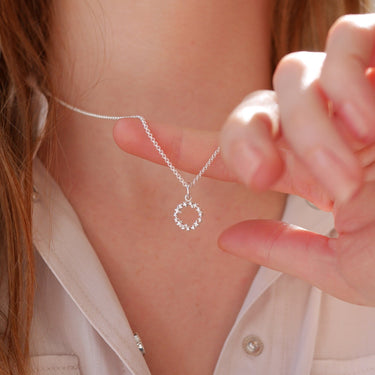 Silver Open Circle Star Cluster Necklace by Lily Charmed
