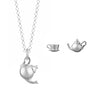 Silver Teapot Jewellery Set With Stud Earrings - Lily Charmed