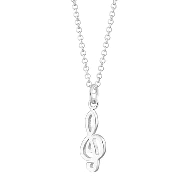 Silver Treble Clef Necklace | Lily Charmed