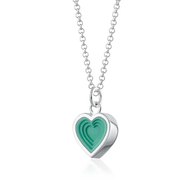 Sterling Silver Turquoise Heart Charm Necklace by Lily Charmed