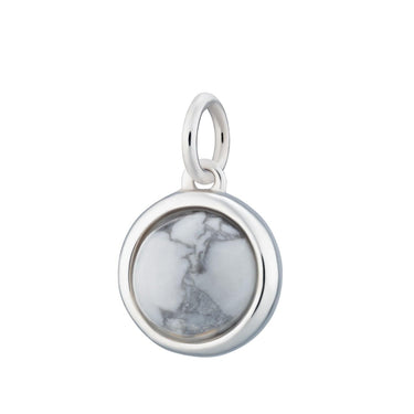 Silver Howlite Positive Thought Healing Stone Charm - Lily Charmed