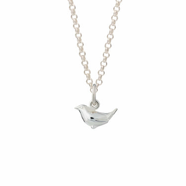 Silver Wren Bird Charm Necklace | Lily Charmed