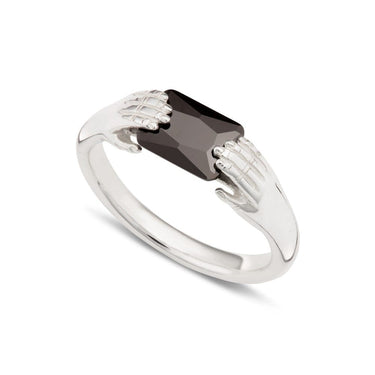 Silver Fede Ring with Black Stone by Lily Charmed