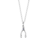 Silver and Sapphire Wishbone Necklace | Septebmer Birthstone Necklaces - Lily Charmed