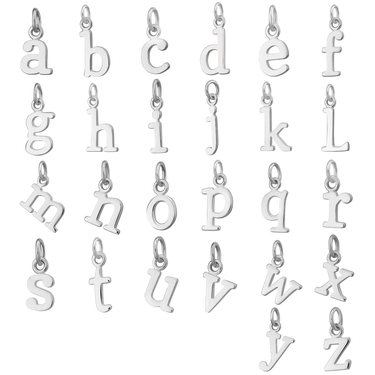 26 Alphabet Cursive Letter Silver Tone Charms - 2 Sets - ALPHA800